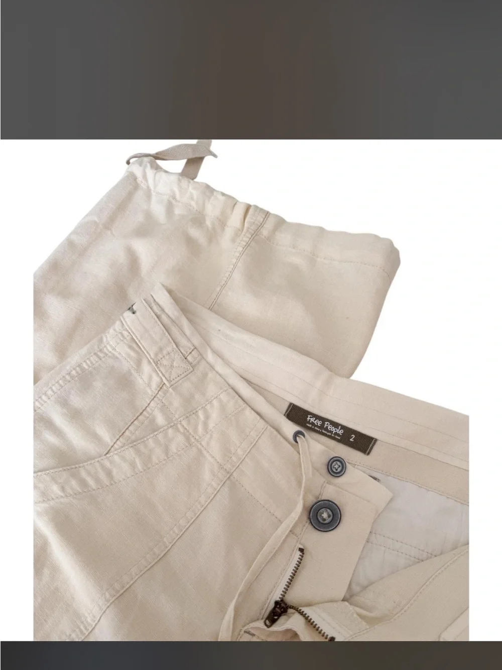 Free people linen low rise pants